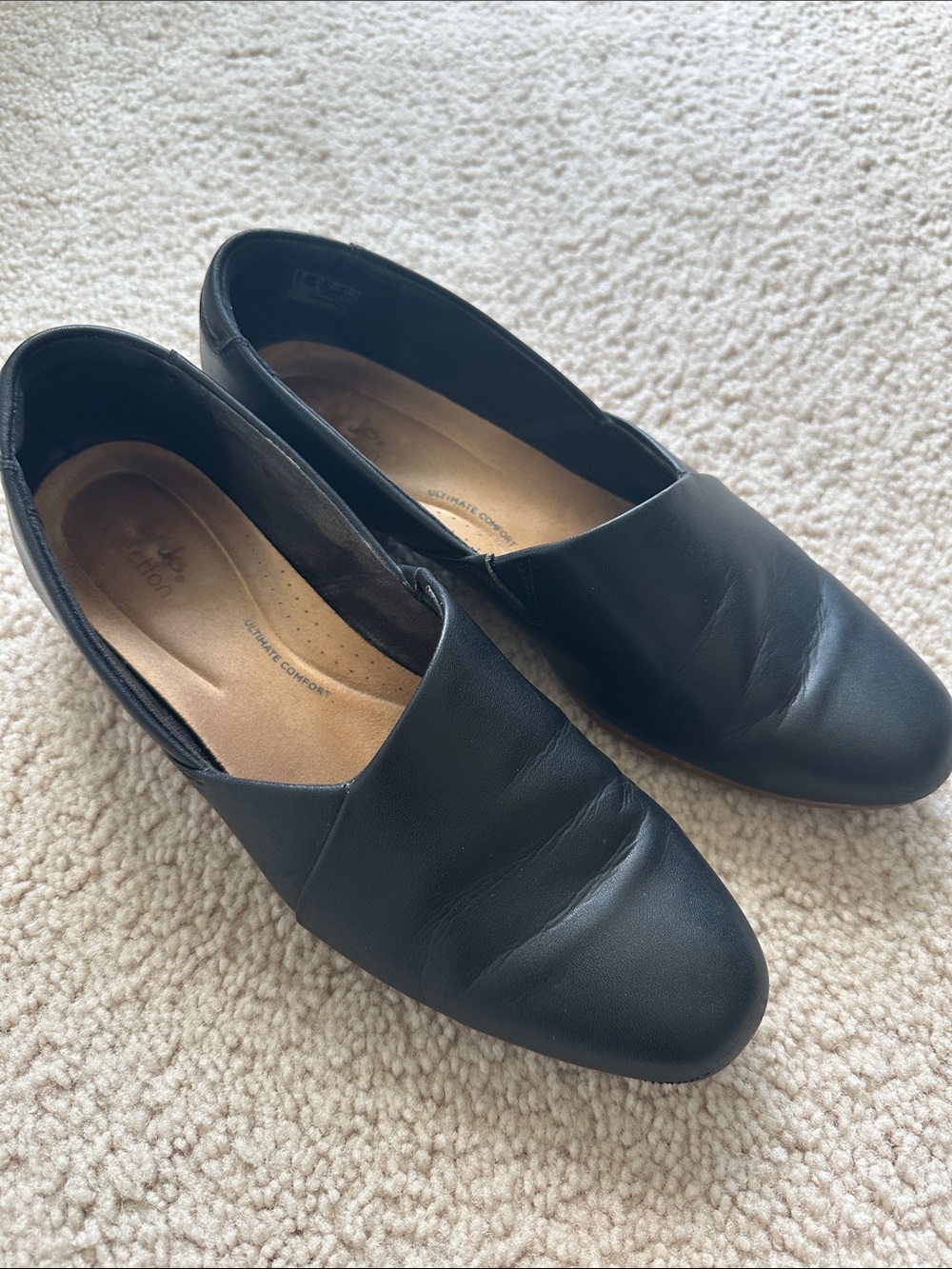 Women's Black Slip-On Comfort Flats